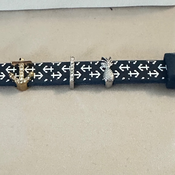 2/$15 KEEP Collective silicone, navy, and white bracelet with slide charms - Picture 8 of 13